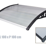 Pensilina Tettoia Modulabile in Policarbonato Alveolare Trasparente L 100 X 100 CM ITALFROM®