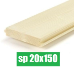 Perlina Dogata in Legno di Abete Qualità A/B - Larghezza 15 cm - Spessore 20 mm -  Lunghezza 200 cm