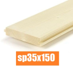 Perlina Dogata in Legno di Abete Qualità A/B - Larghezza 15 cm - Spessore 35 mm -  Lunghezza 200 cm