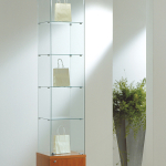 Vetrina Cristalli Temperati con Mobile e Faretti 40x40x220cm LL OF422M Made in Italy