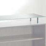 TOP RETTANGOLARE IN CRISTALLO SATINATO TEMPERATO  sp. 8 mm 100×46 cm -  MADE IN ITALY