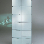 VETRINA 2  FARETTI LED 4000°K  - 93/44x43x200h - TRAPEZOIDALE- CRISTALLI TEMPERATI MADE IN ITALY