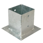 SUPPORTO ZINCATO A TASSELLARE PER PALO IN LEGNO 121 x 121 mm