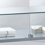 Vetrina Teca in Crisatllo Temperato -  dimensioni 160x80xh26 OF5/TV  Made in Italy