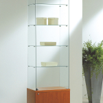 Vetrina Cristalli Temperati con Mobile e Faretti  60x40x220cm LL OF622M Made in Italy