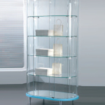 Vetrina Ovale Grande Laccata in Cristallo Temperato H 190 cm