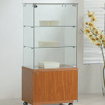 Vetrina Top Cristallo con Mobile 60x40xh130 cm OF614M Made in Italy