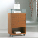 Banco Vetrina con 4 Cassetti e Bacheca 62X40X105cm LL OF6105B