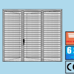 Persiana in Alluminio Arrotondata o Squadrata - 3 Ante Orientabile H1200xL2200 mm - Profilo ITALFROM®