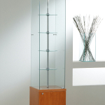 Vetrina Motorizzata con Ripiani Girevoli e Mobile 40x40x187cm LL OF418GM Made in Italy