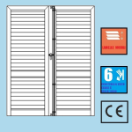 Persiana Porta-Finestra in Alluminio a Muro Squadrata 2 Ante Orientabili H2200xL1300 mm - Profilo ITALFROM®