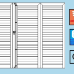 Persiana Porta-Finestra in Alluminio a Muro Squadrata 3 Ante Orientabili H2200xL2200 mm - Profilo ITALFROM®