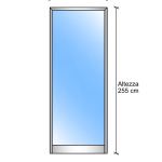 Modulo Parete Divisoria in Vetro Trasparente Alluminio - H2550xL1000 mm - ITALFROM®