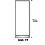 Modulo Parete Divisoria in Alluminio e Bachelite - H2550xL1000 mm - ITALFROM®
