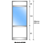 Modulo Parete Divisoria in Vetro Trasparente Alluminio e Bachelite 2 Traverse - H2550xL1000 mm - ITALFROM®