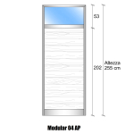 Modulo Parete Divisoria in Vetro Trasparente Alluminio e Perline 1 Traversa Alta - H2550xL1000 mm - ITALFROM®