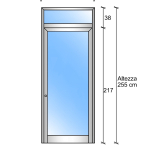 Modulo Parete Divisoria in Vetro Trasparente e Alluminio con Porta - H2550xL1000 mm - ITALFROM®
