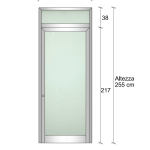 Modulo Parete Divisoria in Alluminio e Vetro Satinato con Porta - H2550xL1000 mm - ITALFROM®