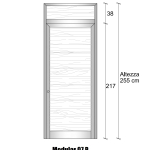 Modulo Parete Divisoria in Alluminio Chiusa Perline con Porta - H2550xL1000 mm - ITALFROM®