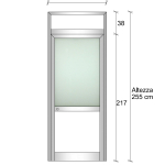 Modulo Parete Divisoria in Alluminio e Vetro Satinato Bachelite con Porta - H2550xL1000 mm - ITALFROM®