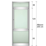 Modulo Parete Divisoria in Alluminio e Vetro Satinato con Finestra - H2550xL1000 mm - ITALFROM®