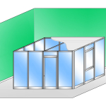 Box Modulare 4 Lati in Alluminio e Vetro Trasparente e Copertura - 4x3 m - ITALFROM®