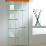 Vetrina Motorizzata con Ripiani Girevoli 77x40x187cm LL OF818G Made in Italy