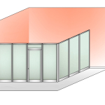 Box Modulare 2 Lati in Alluminio e Vetro Satinato - 4x3 m - ITALFROM®