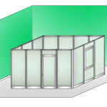 Box Modulare 4 Lati in Alluminio e Vetro Satinato - 4x3 m - ITALFROM®