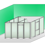 Box Modulare 4 Lati in Alluminio e Vetro Satinato e Copertura - 4x3 m - ITALFROM®