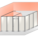 Box Modulare 2 Lati in Alluminio e Vetro Opale e Copertura - 4x3 m - ITALFROM®