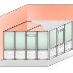 Box Modulare 2 Lati in Alluminio Vetro Satinato e Perline e Copertura - 4x3 m - ITALFROM®