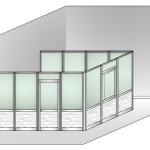 Box Modulare 3 Lati in Alluminio Vetro Satinato e Perline - 4x3 m - ITALFROM®