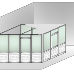 Box Modulare 3 Lati in Alluminio Vetro Satinato e Perline e Copertura - 4x3 m - ITALFROM®