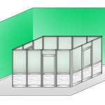 Box Modulare 4 Lati in Alluminio Vetro Satinato e Perline - 4x3 m - ITALFROM®