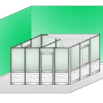 Box Modulare 4 Lati in Alluminio Vetro Satinato e Perline e Copertura - 4x3 m - ITALFROM®