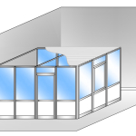 Box Modulare 3 Lati in Alluminio Vetro Trasparente e Bachelite e Copertura - 4x3 m - ITALFROM®