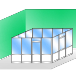 Box Modulare 4 Lati in Alluminio Vetro Trasparente e Bachelite - 4x3 m - ITALFROM®