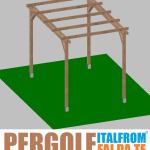 Pergola da Giardino in Legno di Pino Impregnato - mt 3 X 2 x 2,5h - con Supporti ad Interrare