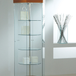 Vetrina Esagonale Motorizzata con Ripiani Girevoli diametro74xH187cm LL OF818GE Made in Italy