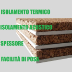 Pannello Accoppiato Cartongesso e Sughero Naturale per Isolamento Termico/Acustico- Spessore 52,5 mm  - Italfrom