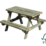 Tavolo con Panche da Picnic per Bambini in Pino Silvestre Impregnato in Autoclave 90x90x56h Italfrom