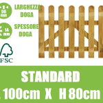 Cancelletto in Legno con Doghe di Pino per Steccato - Dimensioni: L 100cm x H 80cm