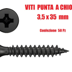 Viti Punta a Chiodo - Accessori per Cartongesso - (Ø 3,5 X 35mm) - CONF. 50 PZ