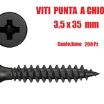 Viti Punta a Chiodo - Accessori per Cartongesso - (Ø 3,5 X 35mm) - CONF. 1000 PZ