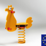 Gallina a Molla in Polietilene per Parco Giochi per Bambini - ITALFROM®