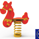 Mustang a Molla in Polietilene per Parco Giochi per Bambini - ITALFROM®