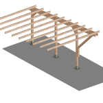 Modulo Continuativo per Carport a Sbalzo in Legno - mt 5 X 3 - con Supporti a Tassellare