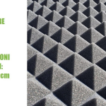 Pannello Piramidale Fonoassorbente in Poliuretano Espanso per Isolamento Acustico - 50x50xH5 cm