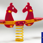 Cavallone Tandem a Molla in Polietilene per Parco Giochi per Bambini - ITALFROM®